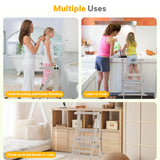 Toddler Tower Foldable, Kitchen Step Stool Helper with Safety Railing & 3 Adjustable Heights, Standing Tower with Double-Sided Drawing Board, Montessori Kitchen Tower for Toddlers/Kids Learning (Grey) SAUCE ZHAN