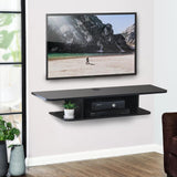 BiJun Floating TV Shelf, Entertainment Center Wall Mounted Media Console Router DVD Shelf for One/PS4/Cable Box/DVD Players/Game Console Streaming Media Equipment (Black, 35.4) BiJun