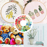 200 Color Embroidery Thread, Embroidery Floss Skeins Cotton Rainbow Color Cross Stitch Threads Sewing Craft Supplies Palettes Bracelets Floss 8m for Friendship Bracelets DIY Crafts DNAMYJME