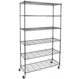 WDT NSF Certified Storage Shelves on Wheels, Heavy Duty Metal Shelves for Storage with Adjustable Stand, 6-Tier Wire Shelving Unit for Garage Pantry Kitchen Shelf Rack, 47" D x 17" W x 80" H WDT