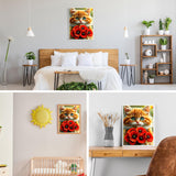 GDYEEH DIY Kitten 5D Diamond Art Kits, Round Full Drill Sparkling Poppies Flowers Diamond Painting Picture, Fantasy Cat Painting by Numbers Art Kits for Adults Beginners Home Wall Decor 12x16 inch GDYEEH