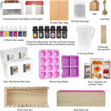 haclum Soap Making Kit for Adults and Kids - Soap Making Supplies with Melt & Pour Soap Base, Soap Loaf Molds, Cutting Box, Silicone Molds, Essential Oil & Fragrances Beginner DIY Craft Kits haclum