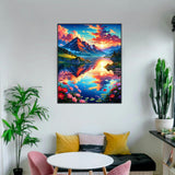 Mountain Paint By Numbers Kit For Adults Beginner Nature Adult Paint By Number Kits On Canvas Mountain Oil Painting Kit For Beginners Adults' Paint-By-Number Kits For Gift Home Wall Decor 16x20 Inch ldazao