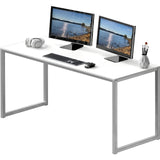 SHW Home Office 55-Inch Computer Desk, 24" Deep, White SHW