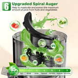 Cold Press Juicer, Masticating Juicer with 5.4" Wide Feed Chute, 350w Slow Juicer Machines Fit Whole Vegetables and Fruits,Juice Extractor Machine with High Juice Yield, Easy to Clean(Black) LQZ