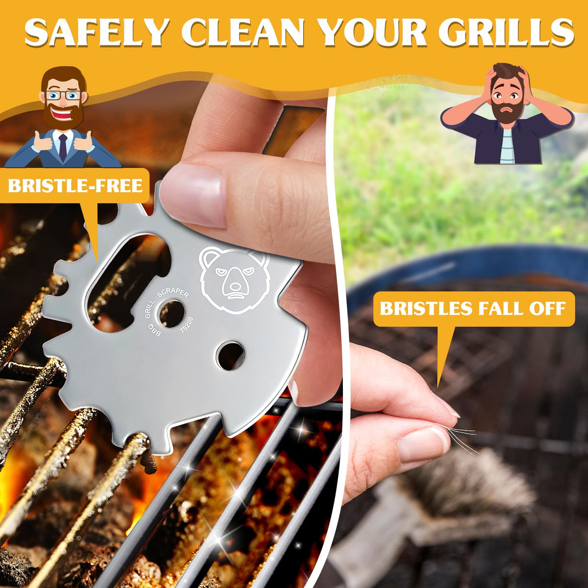 BBQ Smoker Accessories Grilling Gifts for Men: Stocking Stuffers for Men Women Adults Kitchen Gadgets Cooking Grill Scraper Outdoor Mens Gifts for Dad Teen Boys Husband Christmas Ideas Cool Tools DR.LILIANG