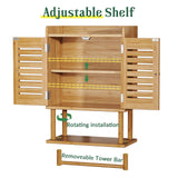 AmazerBath Bathroom Wall Cabinets, Bamboo Medicine Cabinets with Towel Bar, Wall Mounted Storage Cabinet with Adjustable Shelves, 2 Doors Over The Toilet Storage for Small Spaces,8.3x16.5x26.6 Inches AmazerBath