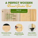 Idzo Raised Garden Bed with Legs, Durable Elevated Garden Box with Wax Oil Coated, 48x24x32in Wood Planter with Big Planter Box Load Up to 260 Pounds, Ergonomic Height for Convenient Plants Care IDZO