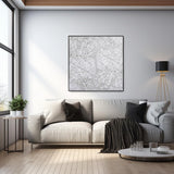 Bgraamiens Puzzle-The Lines -1000 Pieces Black and White Simple Fashion Challenge Blue Board Jigsaw Puzzles Bgraamiens