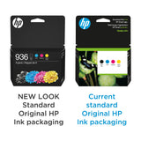 HP 936 Black, Cyan, Magenta, Yellow Ink Cartridges (4-pack) | Works with : OfficeJet 9122e; Pro: 9110b, 9125e, 9128e, 9130b, 9135e; OfficeJet Pro Wide Format 9730e | Eligible for Instant Ink | 6C3Z5LN HP
