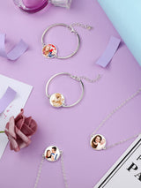 Hicarer 12 Piece Sublimation Metal Trays Set, including 3 Pcs Heat Transfer Bezels Pendant Necklace,3 Pcs Bracelet Bezel Settings with 6 Sublimation Discs for Jewelry Making DIY Hicarer