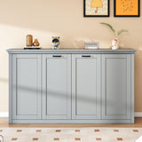 Ball & Cast Twin Size Murphy Bed, Folding Wall Bed with Wood Slat Support, can be Folded into a Cabinet,Space-Saving, Easy Assembly, for Apartment, Guest Room,Home Office,Gray Ball & Cast