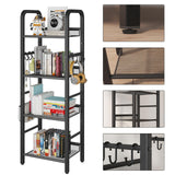 YMYNY 4 Tier Bookshelf, Freestanding Bookcase for Living Room, Bedroom, Home Office, Multi-Functional Storage Rack Organizer, Display Rack with Metal Frame, Rust Resistance, Black, UHBC054B YMYNY