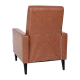 Flash Furniture Erza LeatherSoft Button Tufted Pushback Recliner, Mid-Century Modern Recliner Chair for Residential and Commercial Use, Cognac Brown Flash Furniture