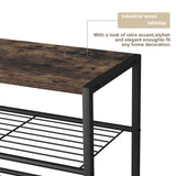 HOMEFORT 4-Tier Shoe Rack Organizer, Shoe Tower for Closet, Shoe Storage Shelf with MDF Top Board, Each Tier Fits 3 Pairs of Shoes, Entryway Shoes Organizer with Sturdy Metal Shelves, Rustic Brown HOMEFORT