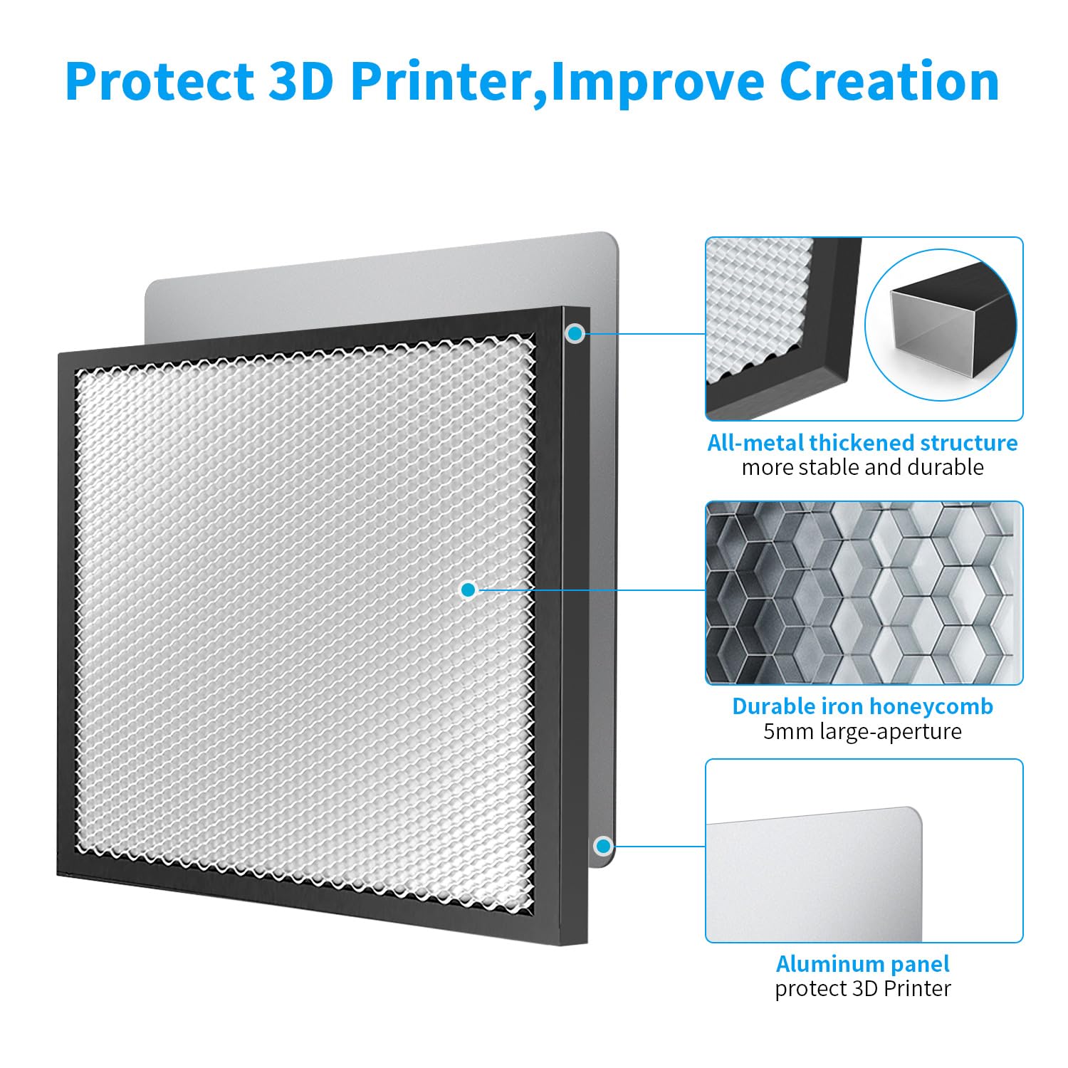 Creality Honeycomb Working Table, 235x235mm Steel Honeycomb Laser Bed for Laser Engraver with Steel Sheet, Better Heat Dissipation and Protection Also Suitable for Laser Module 5W/10W, Ender  - WoodArtSupply