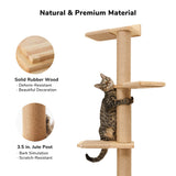 FUKUMARU Tall Cat Tree, 5 Tier Floor to Ceiling Cats Tower, Wall-Mounted Kitten Scratching Post, Wild Simulation Kittens Wall Shelves, Suitable for Climb, Scratch, Lookout and Play FUKUMARU