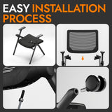 FYLICA Foldable Office Chair Set of 2 with PU Wheels Ergonomic Mesh Bouncing Back, Stackable Conference Room Chair, Office Guest & Reception & Meeting Chair (Black) FYLICA