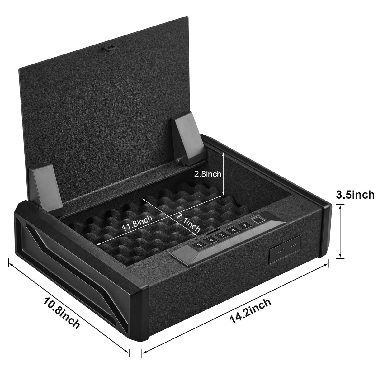 Garvee Gun Safe, Biometric Gun Safe for, Gun Safe, Handgun Safe 3 Ways Quick Access Fingerprint Gun Safe, Sturdy Safe, Gun Lock Safe Box with USB-C Port for Home, Bedside, Desk, Car Garvee