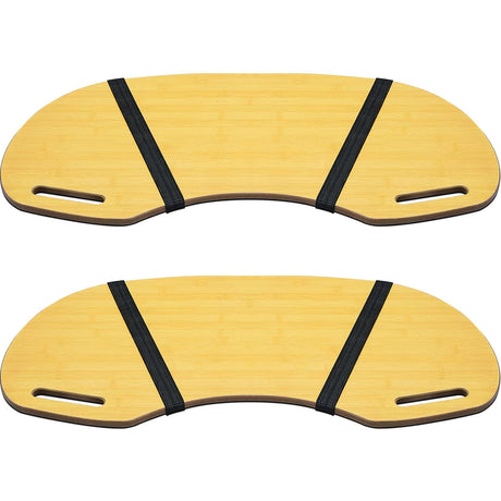 Thyle 2 Pcs Wood Curved Lap Desk 30.5'' x 12.5'' Lap Table with Handles Wooden Lap Board Curved Keyboard Lap Tray for Laptop Computer Mouse Thyle