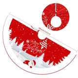 Christmas Tree Skirt Red Xmas Tree Ornaments for White Soft Plush Christmas Tree Mat with Snowy Pattern for Decorations Holiday Party 48 inches AGAXOZW