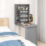 Tangkula Wall Mounted Desk, Fold Out Convertible Floating Desk, Multi-Function Murphy Desk for Home Office, Space Saving Computer Desk Hanging Table with Storage Area Tangkula