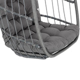 Yechen Hanging Egg Chair Outdoor Without Stand Indoor, Aluminum Foldable Swing Egg Chairs - Wicker Rattan Hammock Egg Porch Swing with UV Resistant Cushions for Bedroom Patio Balcony Yechen