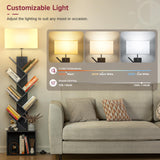 OUTONLIFE 9 Tier Tree Bookshelf with Light, Remote, Timer & Cabinet, Dimmable Modern Tall Floor Standing Corner Book Shelf, Small Narrow Wood Bookcase for Living Room, Bedroom, Office(Black) OUTONLIFE