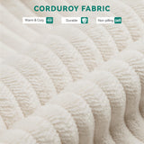 YITAHOME 107 Inch Cloud Modular Sofa with L-Shape Chaise, Deep Seat & 3 Pillows, Corduroy Couch for Living Room Bedroom, No Assembly Needed, Milky White YITAHOME