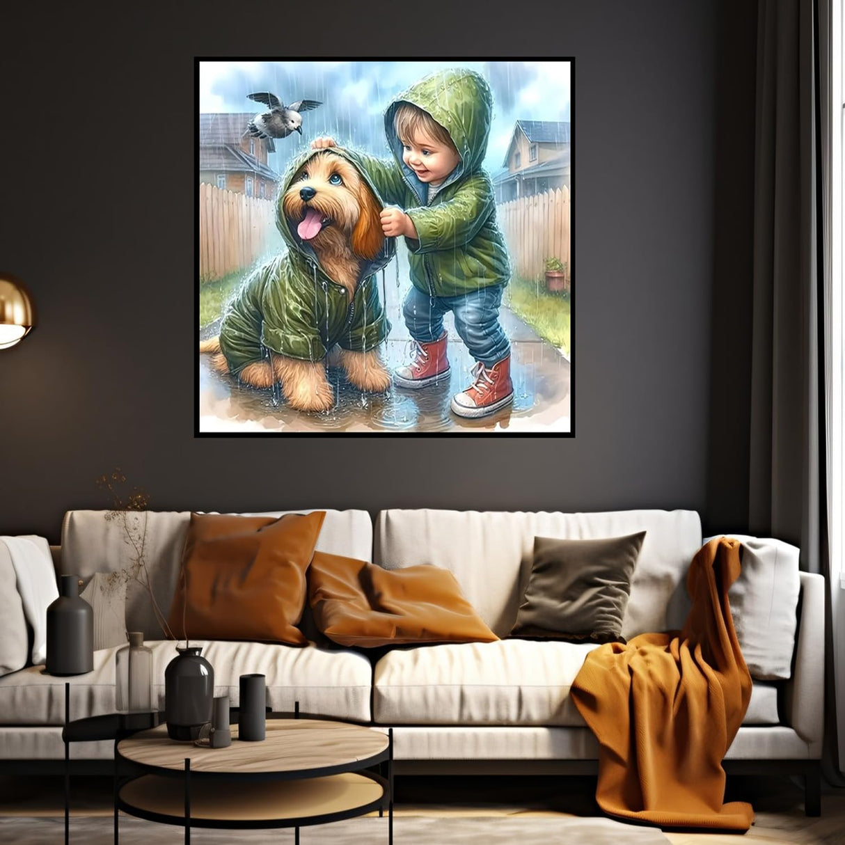 CHWGLFGG 5D Diamond Art Kits for Adults Beginners, Adults-Animal Dog Diamond Painting Kits, DIY Full Round Drill Paint by Diamonds Dot Gem Art, Home Wall Decor 13.7X 13.7 Inch CHWGLFGG