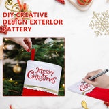 Subyan 12 Pack Felt Christmas Stockings, 19 Inches Red and Green Christmas Stocking Hanging Ornaments with Gold Trim for Family Christmas Holiday Decorations DIY Craft Large Xmas Stocking Subyan