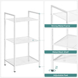 SONGMICS 3-Tier Storage Rack, Bathroom Shelf, Extendable Plant Stand with Adjustable Shelf, for Bathroom, Living Room, Balcony, Kitchen, White UBSC033W01, 11.8 x 15 x 28.4 Inches SONGMICS