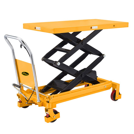 APOLLO Lift Table Cart Manual Double Scissor Lift Table Hydraulic Cart Platform Cart 1760lbs Capacity 59" Lifting Height APOLLO