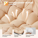 YOLENY Oversized Double Egg Chair with Adjustable Canopy, Patio Hanging Swing Chair, Hammock Chair with Cushion YOLENY