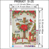 SHICERNHJ Cross Flower 5D Diamond Art Kits for Adults,Religious Christ Diamond Painting Kits for Beginner,DIY Gem Art Full Drill Diamond Painting Art Craft Kits for Home Wall Decor 12 x 16inch SHICERNHJ