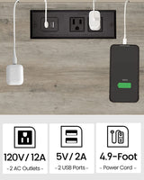 TUTOTAK End Table with Charging Station, Set of 2, Small Side Table, Nightstand Bedside Table, 2-Tier Storage Shelf for Small Space, Living Room, Bedroom Greige V1TB01BG041 TUTOTAK