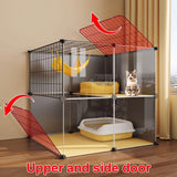 GUQASDV Black Cat Cages Indoor, Catio Indoor Cat Enclosure, Cat Playpen with Top Cover, Cat Crate with Wheels for Ferret, Chinchilla, Rabbit, Small Animals(106 * 36 * 82cm) GUQASDV