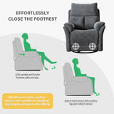 ANJ Swivel Rocker Recliner Chair Nursery Manual Glider Rocking Recliner Chairs for Adults, Small Recliners for Small Space, 360° Swivel Lazy Boy Recliner Chairs for Living Room, rv, Smoky Grey ANJ