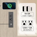 Yenlure LED TV Stand 60 Inch for Living Room with Charging Station, Entertainment Center with 2 Industrial Bookshelves, Modern Console Cabinet with Storage Drawers (Greige) Yenlure