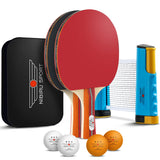 NIBIRU SPORT Professional Ping Pong Paddle Set (2-Player) - Table Tennis Paddles Set of 2 with Retractable Net, 4 Balls, and Carry Bag/Storage Case - Table Tennis Equipment & Ping Pong Accessories NIBIRU SPORT