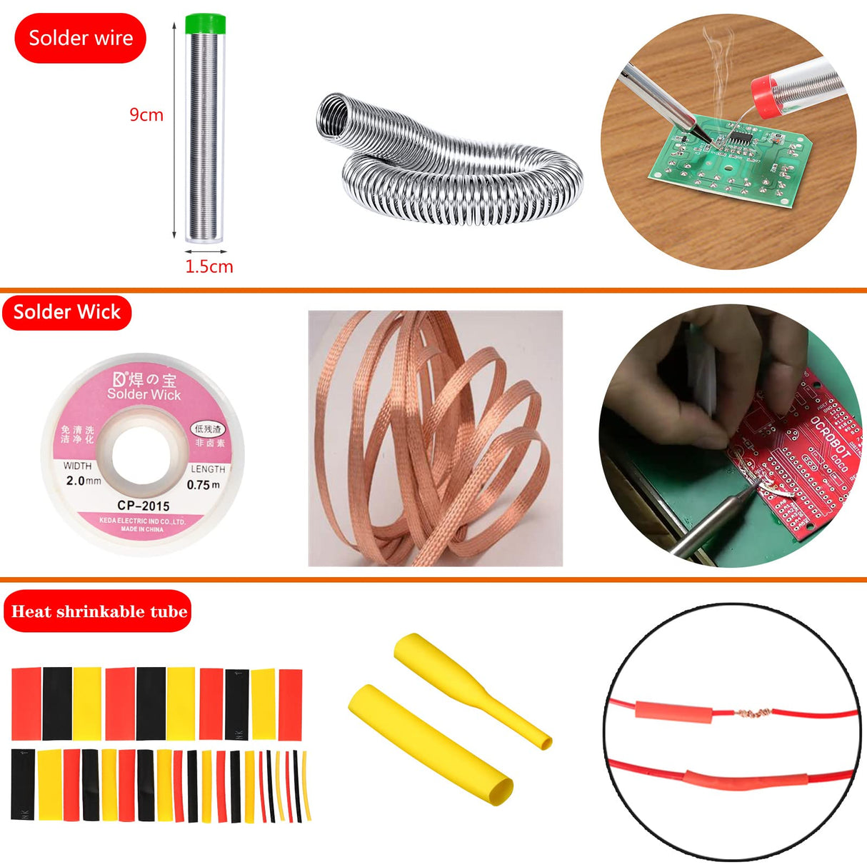 Soldering Iron Kit, 60W Adjustable Temperature, Digital Multimeter, 5pcs Soldering Tips, Wire, Stand, Desoldering Pump, Solder Wick, Tweezers, Welding Tool KYZHXVO