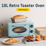 Elite Gourmet by Maximatic Americana Collection ETO147M Diner 50’s Retro Countertop Toaster oven, Bake, Toast, Fits 8” Pizza, Temperature Control & Adjustable 60-Minute Timer 1000W, 2 Slice, Mint Elite Gourmet