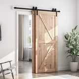 SMARTSTANDARD 6 Feet Bypass Sliding Barn Door Hardware Kit - for Double Wooden Doors-Single Track - Smoothly & Quietly - Easy to Install-Fit 60" Opening SMARTSTANDARD
