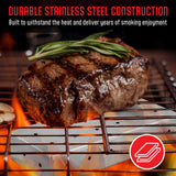 Kaluns Smoker Box For Gas Grill or Charcoal Grill, Stainless Steel Smoke Box, Works with Wood Chips, Add Smoked BBQ Flavor, Hinged Lid,Warp Free Grill Accessories Kaluns