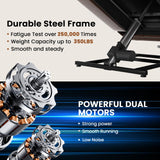 Couchus Infinite Position Dual Motor Power Lift Chair Lay Flat Sleeper Recliner Chair with Massage and Heating for Elderly, USB Ports and Remote Control,Breathable Leather (Red Brown) Couchus