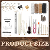 JUPEAN 34 Pcs Book Binding Kits, Book Press(11.81”x7.56”), Books Making Kit with Bone Folder Bookbinding Needles Waxed Threads Books Binding Awl, Bookbinding Tools for Beginners JUPEAN