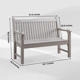 Psilvam Grey 2-Person All-Weather Poly Lumber Garden Bench Psilvam