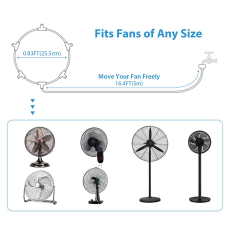 lifeegrn Misting Cooling System: Outdoor Mister System for Patio, 20 FT Misting Line+5 Mist Nozzles+3/4" Brass Adapter Garden Trampoline Greenhouse lifeegrn
