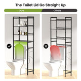 IFELS Over The Toilet Storage Cabinet, Over Toilet Bathroom Organizer Shelf 4 Tier Large Capacity, Sturdy Space Saving Bathroom Shelves Over Toilet Storage, Pre Drilled Holes, Easy to Assemble(Black) IFELS