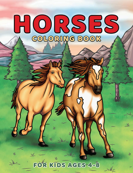 Horses Coloring Book for Kids Ages 4-8: Wonderful World of Ponies & Horses Colouring for Girls and Boys (Coloring Books for Kids) WoodArtSupply